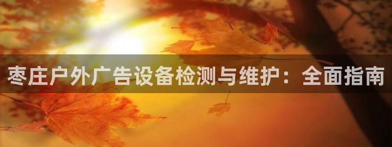 杏宇平台开户：枣庄户外广告设备检测与维护：全面指南