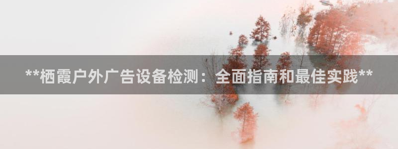 杏宇平台代理多少钱一个月：**栖霞户外广告设备检测：全面指南和最佳实践**