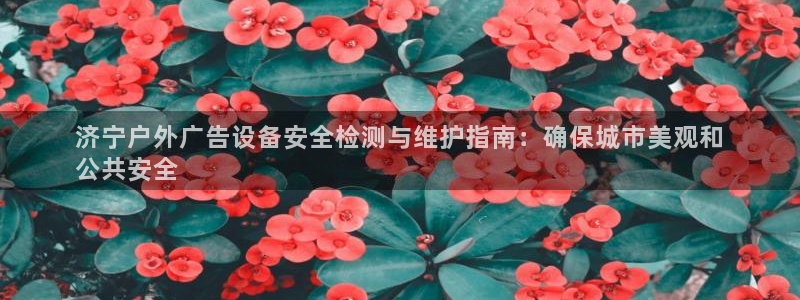 杏宇平台注册地址在哪里：济宁户外广告设备安全检测与维护指南：确保城市美观和
公共安全
