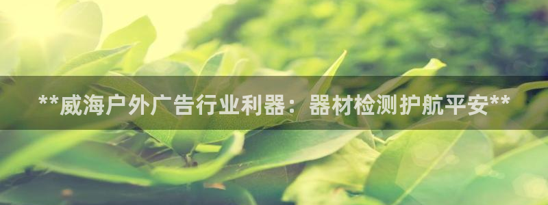 杏宇官方平台官网下载：**威海户外广告行业利器：器材检测护航平安**