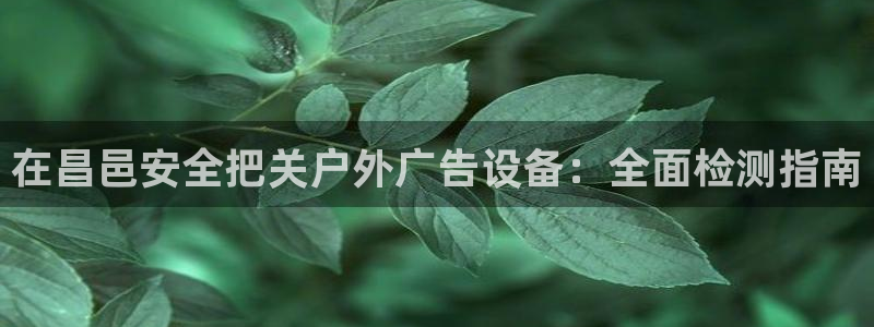 杏宇平台怎么样：在昌邑安全把关户外广告设备：全面检测指南
