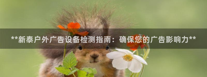 杏宇平台官网注册：**新泰户外广告设备检测指南：确保您的广告影响力**