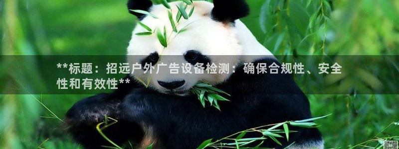 杏宇代理注册：**标题：招远户外广告设备检测：确保合规性、安全
性和有效性**