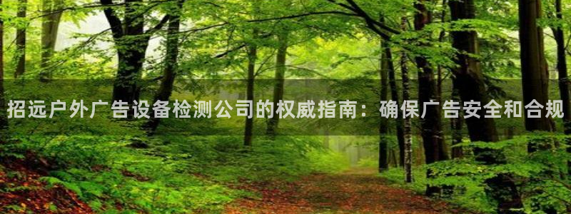 杏宇平台是什么：招远户外广告设备检测公司的权威指南：确保广告安全和合规