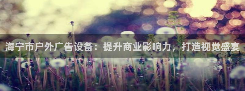 杏宇官方平台官网：海宁市户外广告设备：提升商业影响力，打造视觉盛宴