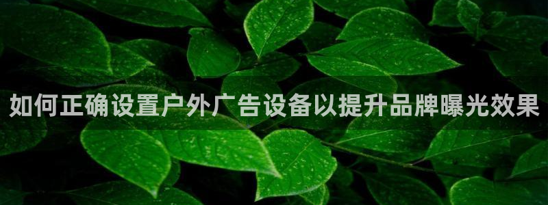 杏宇平台测速链接：如何正确设置户外广告设备以提升品牌曝光效果