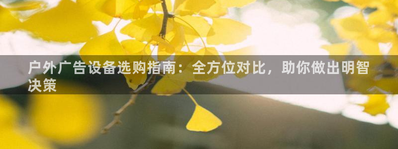 杏宇平台开户：户外广告设备选购指南：全方位对比，助你做出明智
决策