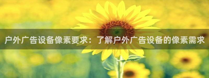 杏宇平台是什么：户外广告设备像素要求：了解户外广告设备的像素需求