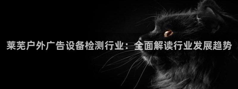 杏宇代理注册：莱芜户外广告设备检测行业：